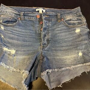 And Now This Women's Distressed Blue Jean Shorts